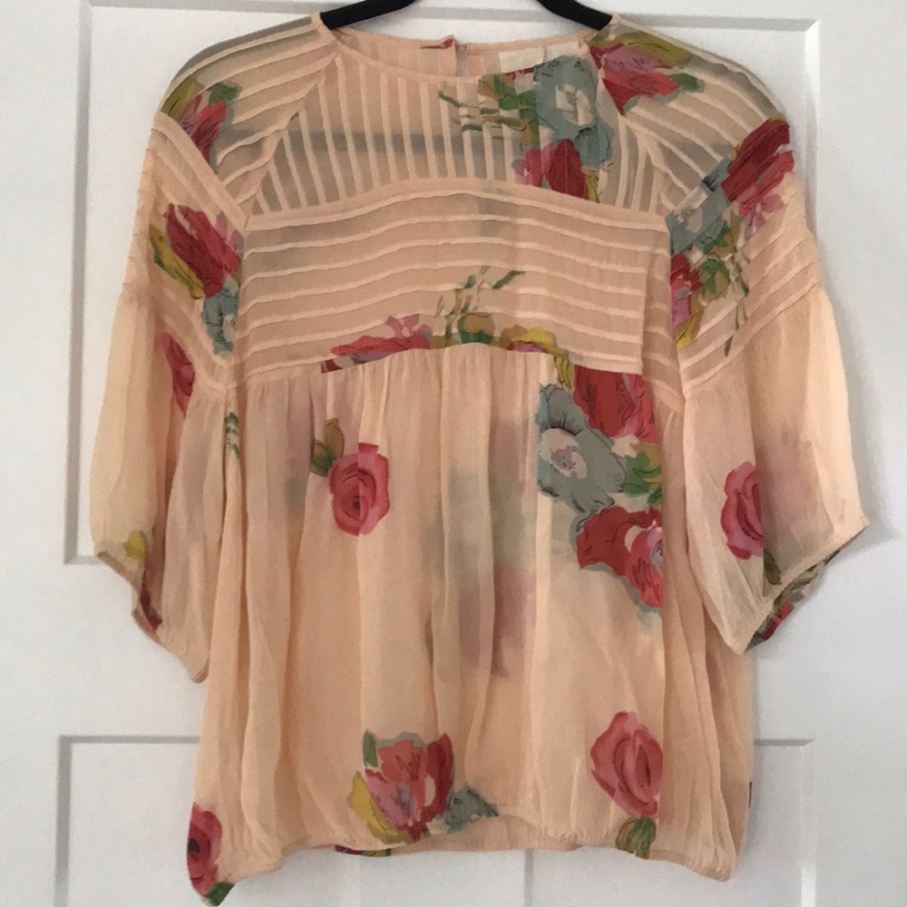 Sheer Floral Blouse